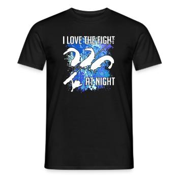 Waller Welssilhouette Angelrute und Farbkleckse - Männer T-Shirt - Schwarz - Vorne - AI Model Male 178 light (178cm)