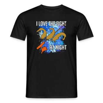Waller Welssilhouette Angelrute und Farbkleckse - Männer T-Shirt - Schwarz - Vorne - AI Model Male 178 light (178cm)
