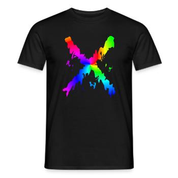 X Desing regenbogen - Männer T-Shirt - Schwarz - Vorne - AI Model Male 178 light (178cm)