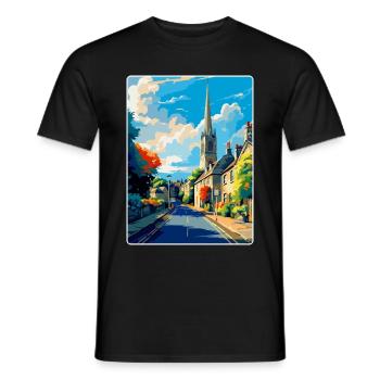 Stow On The Wold Angleterre Royaume-Uni Voyage Affiche Souvenir - T-shirt homme - noir - Devant - AI Model Male 178 light (178cm)