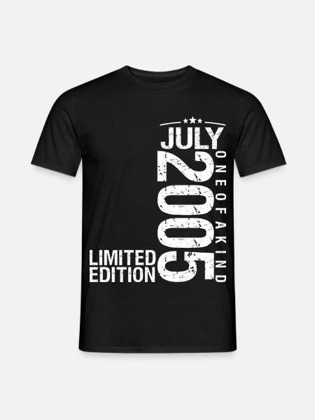 Juli 2005 Juli Jubiläum Juli 2005 - Männer T-Shirt - Schwarz