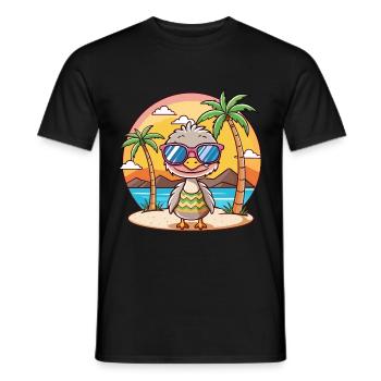 Strauß lustige Cartoon Sommer Strand Sonnenbrille - Männer T-Shirt - Schwarz - Vorne - AI Model Male 178 light (178cm)