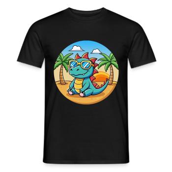 Dragon Funny Cartoon Lunettes de soleil de plage d’été - T-shirt homme - noir - Devant - AI Model Male 178 light (178cm)