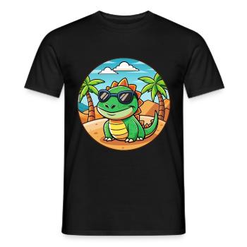 Lizard Lustige Cartoon Sommer Strand Sonnenbrille - Männer T-Shirt - Schwarz - Vorne - AI Model Male 178 light (178cm)