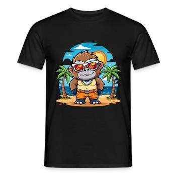 Gorilla Lustige Cartoon Sommer Strand Sonnenbrille - Männer T-Shirt - Schwarz - Vorne - AI Model Male 178 light (178cm)