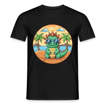 Dragon Funny Cartoon Lunettes de soleil de plage d’été - T-shirt homme - noir - Devant - AI Model Male 178 light (178cm)