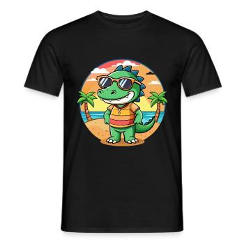 Krokodil Lustige Cartoon Sommer Strand Sonnenbrille - Männer T-Shirt - Schwarz - Vorne - AI Model Male 178 light (178cm)
