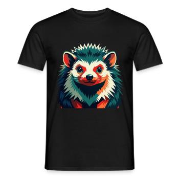 Igel Zeichentrickfigur Buntes Haustier Tier - Männer T-Shirt - Schwarz - Vorne - AI Model Male 178 light (178cm)