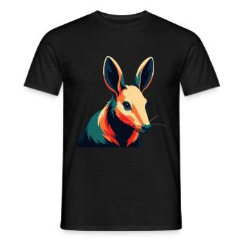 Aardvark Cartoon Character Colorful Pet Animal - Men's T-Shirt - black - Front - AI Model Male 178 light (178cm)