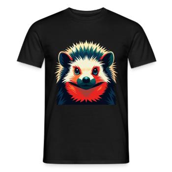 Igel Cartoon Figur Buntes Haustier Tier - Männer T-Shirt - Schwarz - Vorne - AI Model Male 178 light (178cm)