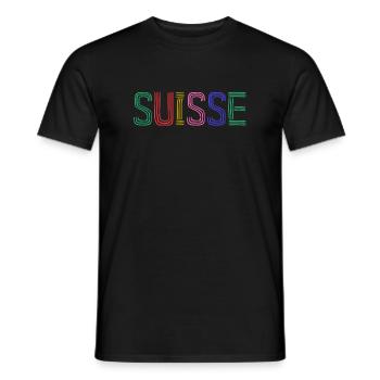 SUISSE. PAYS. GENEVE. HUMOUR. DRAPEAU. GENEVE - T-shirt homme - noir - Devant - AI Model Male 178 light (178cm)