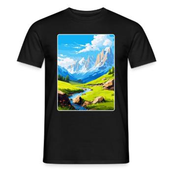 Parc national des Picos de Europa Espagne Affiche de voyage - T-shirt homme - noir - Devant - AI Model Male 178 light (178cm)