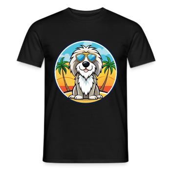 Picardy Sheepdog Breed Cartoon Sunglasses Beach - Men's T-Shirt - black - Front - AI Model Male 178 light (178cm)