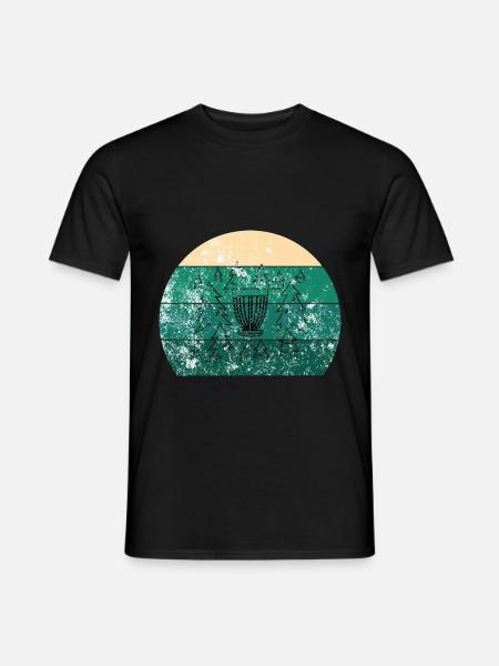 Disc Golf Korb Retro - Männer T-Shirt - Schwarz