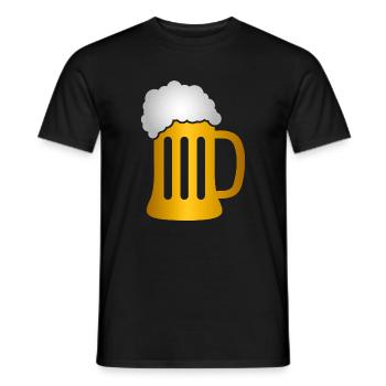 Silhouette de la chope de bière dorée - T-shirt homme - noir - Devant - AI Model Male 178 light (178cm)