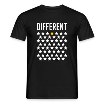 Anders: Goldener Stern in der Mitte der Sterne - Männer T-Shirt - Schwarz - Vorne - AI Model Male 178 light (178cm)