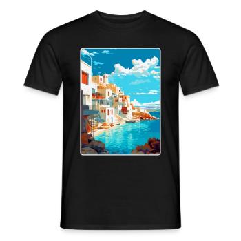 Naxos Greece Vintage Travel Poster WPA Souvenir - Men's T-Shirt - black - Front - AI Model Male 178 light (178cm)