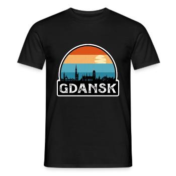 Danzig Polen Flagge Skyline Reisesouvenir - Männer T-Shirt - Schwarz - Vorne - AI Model Male 178 light (178cm)