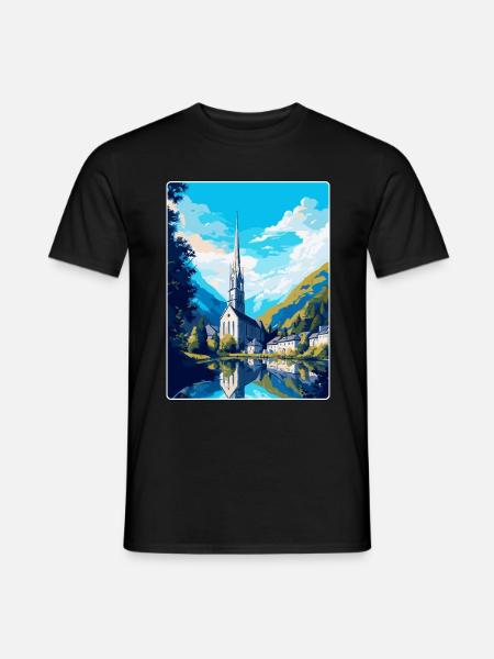 Lourdes Frankrijk Vintage reizen Poster Souvenir WPA - Heren T-shirt - zwart