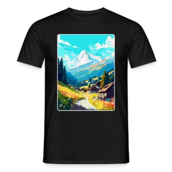 Mayrofen, Autriche, Affiche de voyage vintage, souvenir - T-shirt homme - noir - Devant - AI Model Male 178 light (178cm)