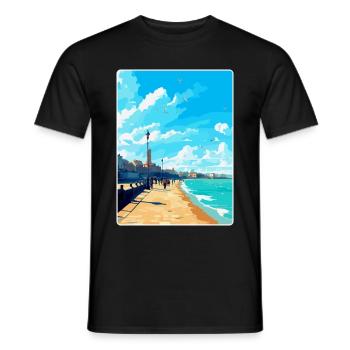Margate Angleterre Royaume-Uni Affiche de voyage vintage souvenir - T-shirt homme - noir - Devant - AI Model Male 178 light (178cm)