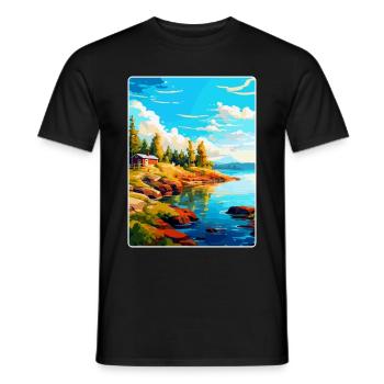 Ålandinseln Finnland Vintage Reiseplakat WPA - Männer T-Shirt - Schwarz - Vorne - AI Model Male 178 light (178cm)
