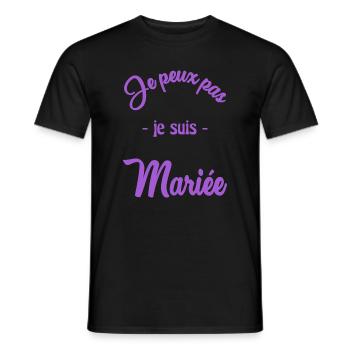 HOCHZEIT. PAAR. ICH HABE GERADE GEHEIRATET. Junggesellinnenabschied - Männer T-Shirt - Schwarz - Vorne - AI Model Male 178 light (178cm)