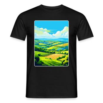 Camel Valley Cornwall England Uk Travel Poster WPA - Men's T-Shirt - black - Front - AI Model Male 178 light (178cm)