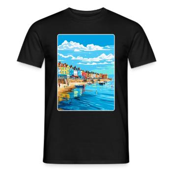 Weymouth England Uk Vintage Reiseposter Souvenir - Männer T-Shirt - Schwarz - Vorne - AI Model Male 178 light (178cm)