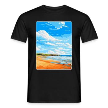 Constantine Bay, Cornwall, England, Vereinigtes Königreich, Reiseposter - Männer T-Shirt - Schwarz - Vorne - AI Model Male 178 light (178cm)