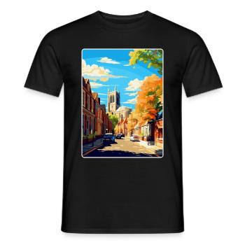 Richmond England Uk Vintage Reise Poster Souvenir - Männer T-Shirt - Schwarz - Vorne - AI Model Male 178 light (178cm)