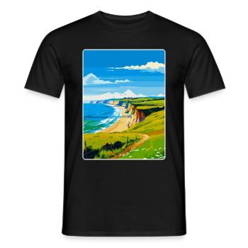 Dorset Uk Vintage Travel Poster Souvenir WPA - Men's T-Shirt - black - Front - AI Model Male 178 light (178cm)