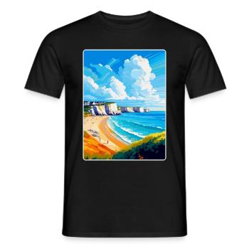 Dover England Uk Vintage Reiseplakat Souvenir - Männer T-Shirt - Schwarz - Vorne - AI Model Male 178 light (178cm)