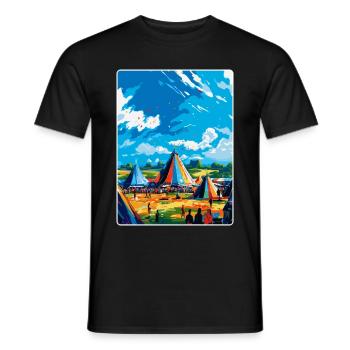 Glastonbury England Uk Vintage Reiseposter WPA - Männer T-Shirt - Schwarz - Vorne - AI Model Male 178 light (178cm)