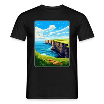 Bempton Cliffs England Uk Vintage Reiseposter - Männer T-Shirt - Schwarz - Vorne - AI Model Male 178 light (178cm)