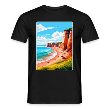 Torquay Cliffs England Uk Vintage Reiseposter - Männer T-Shirt - Schwarz - Vorne - AI Model Male 178 light (178cm)
