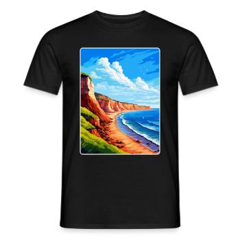Torquay Cliffs England Uk Vintage Reiseposter - Männer T-Shirt - Schwarz - Vorne - AI Model Male 178 light (178cm)