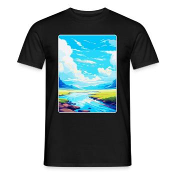 High Cup Nick Cumbria Vintage Travel Poster WPA - Men's T-Shirt - black - Front - AI Model Male 178 light (178cm)