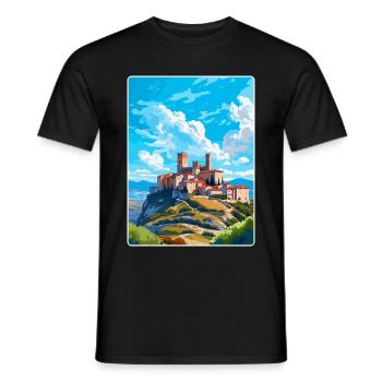 Avila Spain Vintage Travel Poster WPA Art Souvenir - Men's T-Shirt - black - Front - AI Model Male 178 light (178cm)