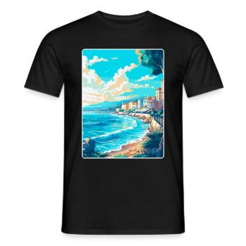 Nizza Frankreich Vintage Reiseplakat WPA Kunst Souvenir - Männer T-Shirt - Schwarz - Vorne - AI Model Male 178 light (178cm)