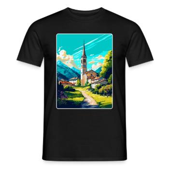 Hallein Autriche Affiche de voyage vintage souvenir WPA - T-shirt homme - noir - Devant - AI Model Male 178 light (178cm)