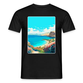 Insel Pag Kroatien Vintage Reiseplakat Souvenir - Männer T-Shirt - Schwarz - Vorne - AI Model Male 178 light (178cm)
