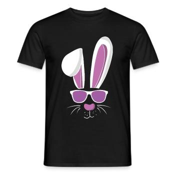 Cool lapin de ski et lapin de Pâques - T-shirt homme - noir - Devant - AI Model Male 178 light (178cm)