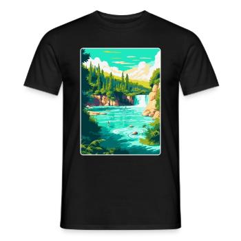 Krka Nationalpark Kroatien Vintage Reiseplakat - Männer T-Shirt - Schwarz - Vorne - AI Model Male 178 light (178cm)