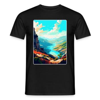 Geres Nationalpark Portugal Vintage Reiseplakat - Männer T-Shirt - Schwarz - Vorne - AI Model Male 178 light (178cm)