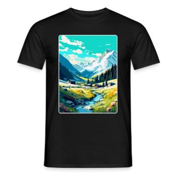 Arosa Suisse Affiche de voyage vintage souvenir - T-shirt homme - noir - Devant - AI Model Male 178 light (178cm)