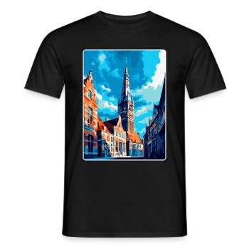 Middelburg Niederlande Vintage Reiseplakat WPA - Männer T-Shirt - Schwarz - Vorne - AI Model Male 178 light (178cm)