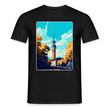 Dortmund Germany Vintage Travel Poster Souvenir - Men's T-Shirt - black - Front - AI Model Male 178 light (178cm)