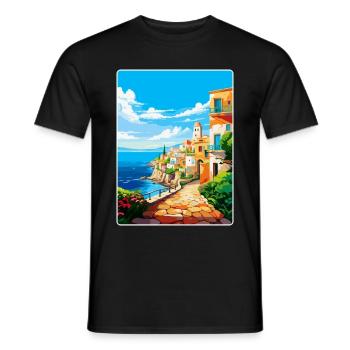 Heraklion Griechenland Vintage Reiseplakat Souvenir - Männer T-Shirt - Schwarz - Vorne - AI Model Male 178 light (178cm)