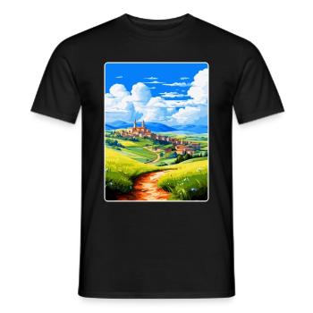 Castilla Y León Espagne Affiche de voyage vintage WPA - T-shirt homme - noir - Devant - AI Model Male 178 light (178cm)